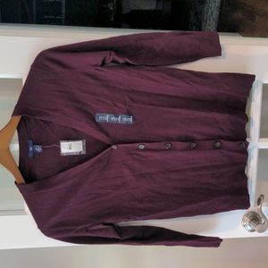 NWT Purple GAP Button Front Cardigan Sweater Size L New with Tags